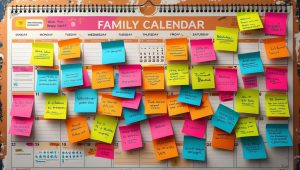 Busy mom planning weekly schedule with too many commitments